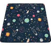 Tapis antidérapant Hamur Home Tapis d'apprentissage pour enfants et bébés 150 x 150 cm Lavable en machine Tapis pour enfants pour la maison, la plage et les pique-niques (Space)