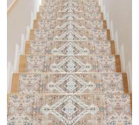Tapis antidérapants pour marches d'escalier - Revêtements de sol pour marches - Pour une circulation sécurisée - Dos en caoutchouc - Lot de 15 pièces - Orange