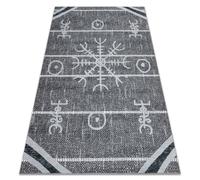 Tapis ANTIKA 118 tek aztèque moderne lavable - gris 120x170 cm