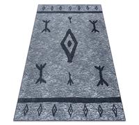 Tapis ANTIKA 119 tek aztèque moderne lavable - gris 80x150 cm