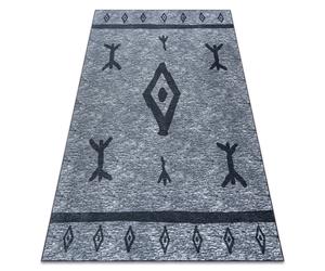 Tapis ANTIKA 119 tek aztèque moderne lavable - gris 80x150 cm