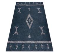 Tapis ANTIKA 121 tek aztèque moderne lavable - anthracite 160x220 cm