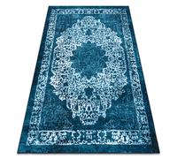 Tapis ANTIKA 123 tek ornement moderne lavable - bleu 120x170 cm
