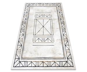 Tapis ANTIKA 125 tek cadre moderne lavable grec - beige / gris 120x170 cm
