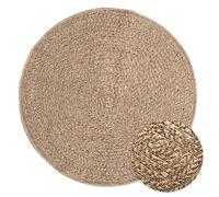 Tapis aspect jute - vidaXL - 90 cm - Polypropylène - Résistance aux UV - Design rond - Brun - Intérieur et extérieur