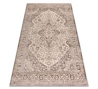 Tapis AURA J2818 beige - Cadre ornement structurel moderne 200x290 cm
