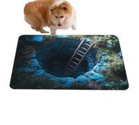Tapis avec effet illusion optique 3D - Paillasson effrayant antidérapant et décoratif 3D pour cuisine, salle de bain, porche, intérieur et comme décoration