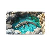 Tapis avec illusion optique - Paillasson 3D effrayant, tapis de sol antidérapant avec motif fantôme, tapis d'Halloween avec graphismes accrocheurs pour intérieur, entrée, cuisine, salle de bain, vert