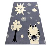 Tapis BCF FLASH Smile 3992 - Soleil gris 140x190 cm