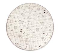 Tapis Bebe Matelassé Animaux Safari Multicolore Diam 150cm