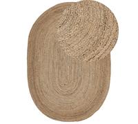 Tapis Beige en Jute Tressé Naturel 160 x 230 cm Convient au Chauffage par Sol De