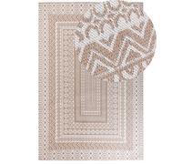 Tapis Beige et Blanc en Jute 200 x 300 cm Tissu Jacquard à Motif Géométrique Bag