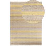 Tapis Beige et Jaune en Jute 160 x 230 cm à Poil Ras Motif à Rayures Moderne Tal