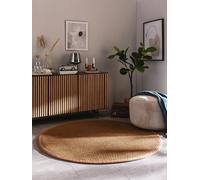 Tapis benuta en pur sisal Greta - Brun clair 250x250 cm Rond - 100 % sisal - Rond et style : bordure, uni, Natural Living, Scandi Living - Facile d'entretien pour salon, chambre à coucher