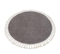 Tapis BERBER 9000 cercle marron Franges berbère marocain shaggy cercle 160 cm