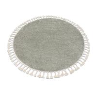 Tapis BERBER 9000 cercle vert Franges berbère marocain shaggy cercle 120 cm