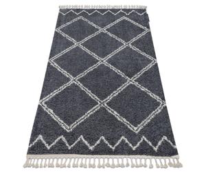 Tapis BERBER ASILA B5970 gris et blanc Franges berbère marocain shaggy 120x170 cm