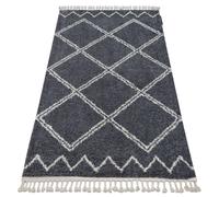 Tapis BERBER ASILA B5970 gris et blanc Franges berbère marocain shaggy 160x220 cm