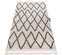 Tapis BERBER BENI crème Franges berbère marocain shaggy 120x170 cm