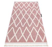 Tapis BERBER BENI rose Franges berbère marocain shaggy 180x270 cm
