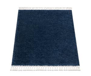 Tapis BERBER carré 9000 bleu foncé Franges berbère marocain shaggy 160x160 cm
