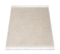 Tapis BERBER carré 9000 crème Franges berbère marocain shaggy 160x160 cm