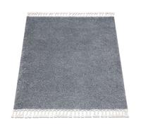 Tapis BERBER carré 9000 gris Franges berbère marocain shaggy 160x160 cm