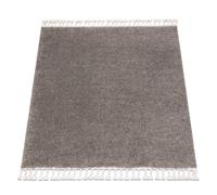 Tapis BERBER carré 9000 marron Franges berbère marocain shaggy 160x160 cm