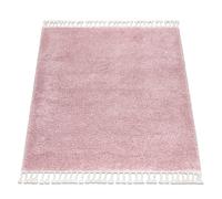 Tapis BERBER carré 9000 rose Franges berbère marocain shaggy 160x160 cm