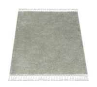 Tapis BERBER carré 9000 vert Franges berbère marocain shaggy 160x160 cm