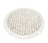 Tapis BERBER SYLA B752 cercle points crème Franges berbère marocain shaggy cercle 120 cm