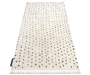 Tapis BERBER SYLA B752 points crème Franges berbère marocain shaggy 120x170 cm