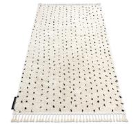 Tapis BERBER SYLA B752 points crème Franges berbère marocain shaggy 180x270 cm