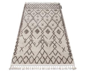 Tapis BERBER TANGER B5940 crème et marron Franges berbère marocain shaggy 200x290 cm