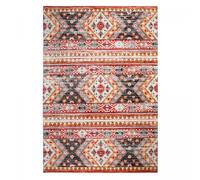 Tapis berbère 120x170 tissé motif saharien CLARK 5 rouge et jaune