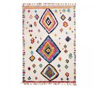 Tapis berbère 160x230 tissé motif ethnic LYN5 OURIKA F ivoire