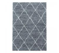 Tapis berbère 240x340 tissé motif losange SHAGGY A gris