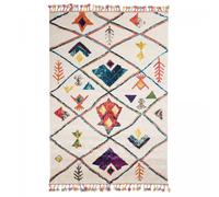 Tapis berbère 280x380 tissé motifs tribaux LYN5 OURIKA C blanc