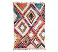 Tapis berbère 60x110 tissé motif ethnic LYN5 OURIKA D violet