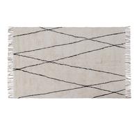 Tapis berbère à franges en coton écru 160 x 230cm HODNA