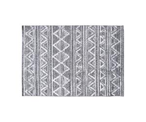 Tapis berbere avec motifs en relief blanc et gris 160 x 230 cm ERGA