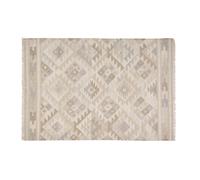 Tapis berbère beige à motifs en laine et coton 160 x 230 cm MAKAÏ