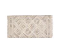 Tapis berbère beige à motifs en laine et coton 60 x 120 cm MAKAÏ