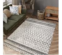 Tapis berbère style tapis rond Ø 120cm LYN8 MABAL Beige OEKO TEX idéal pour la chambre