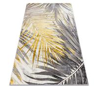 Tapis BLISS Z217AZ276 doré / gris - Feuilles de palmier moderne structurel 180x270 cm
