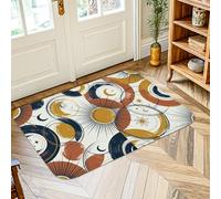 Tapis bohème moderne à poils courts en éponge douce, résistant aux taches, pour salle de bain, entrée, chevet, buanderie, 61 x 0,9 m