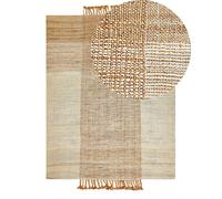 Tapis Boho Tissé à la Main avec Glands 140 x 200 cm en Jute Beige Hamzalar