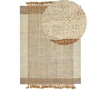 Tapis Boho Tissé à la Main avec Glands 160 x 230 cm en Jute Beige Dedemli