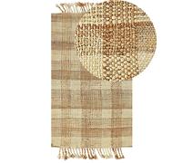 Tapis Boho Tissé à la Main avec Glands 80 x 150 cm en Jute Beige Berissa