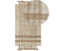 Tapis Boho Tissé à la Main avec Glands 80 x 150 cm en Jute Beige Ortaoba